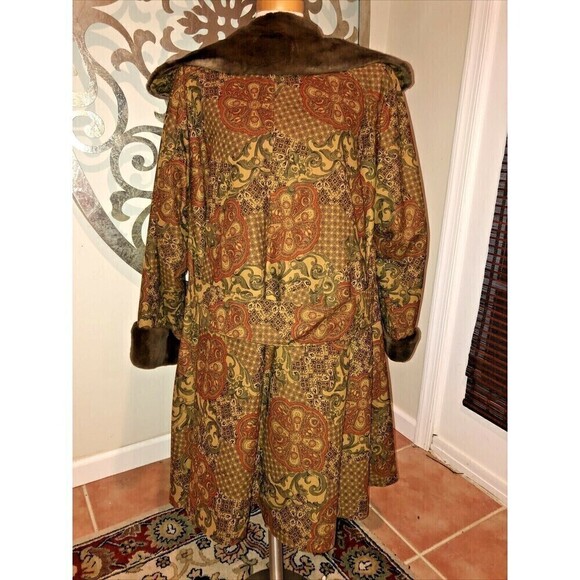 Maximilian Alta Moda Bloomingdale's Oversized Vintage Coat Fur Trim Size M - Picture 4 of 7